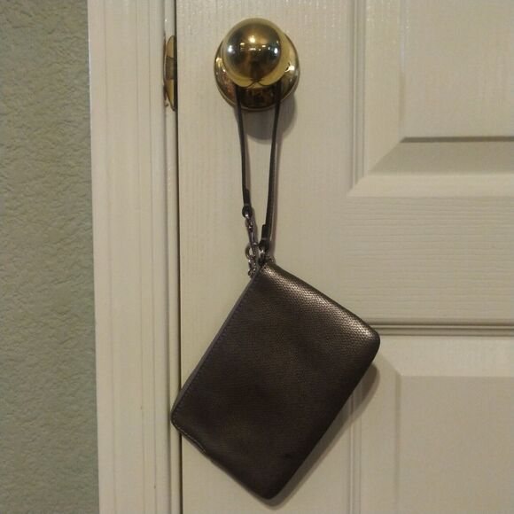 Coach Leather Wallet Wristlet - Gunmetal Color - Picture 7 of 10